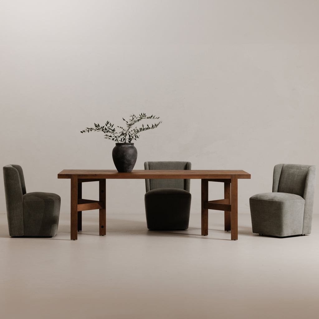 Cormac Rolling Dining Chair Slate Green - 1630Living