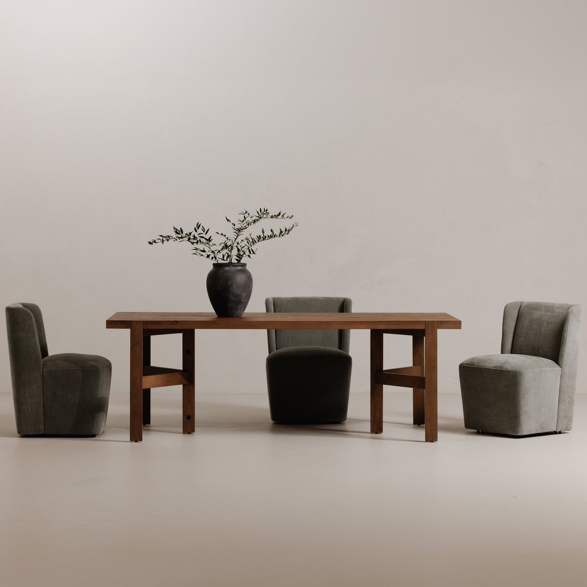 Cormac Rolling Dining Chair Slate Green - 1630Living