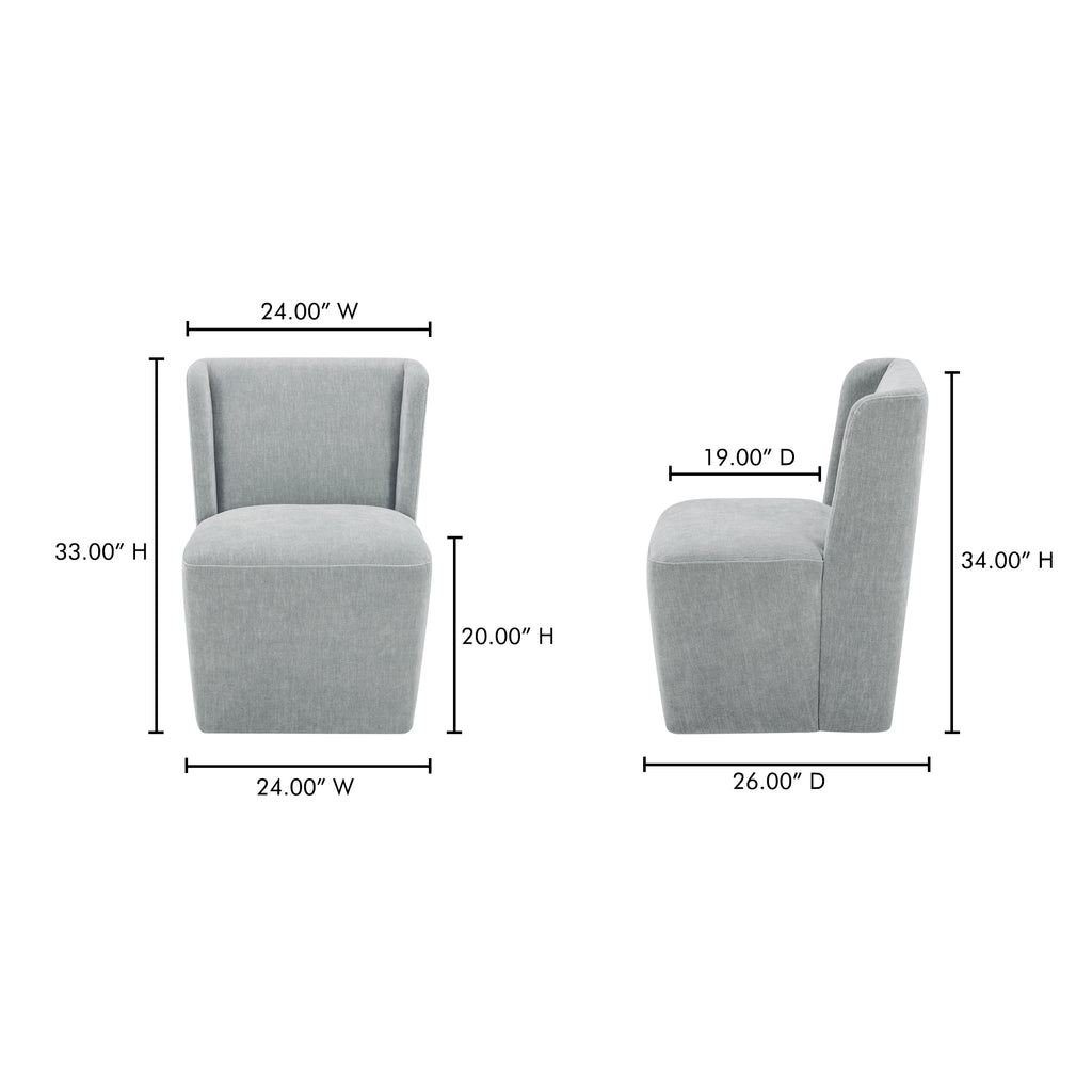 Cormac Rolling Dining Chair Slate Green - 1630Living