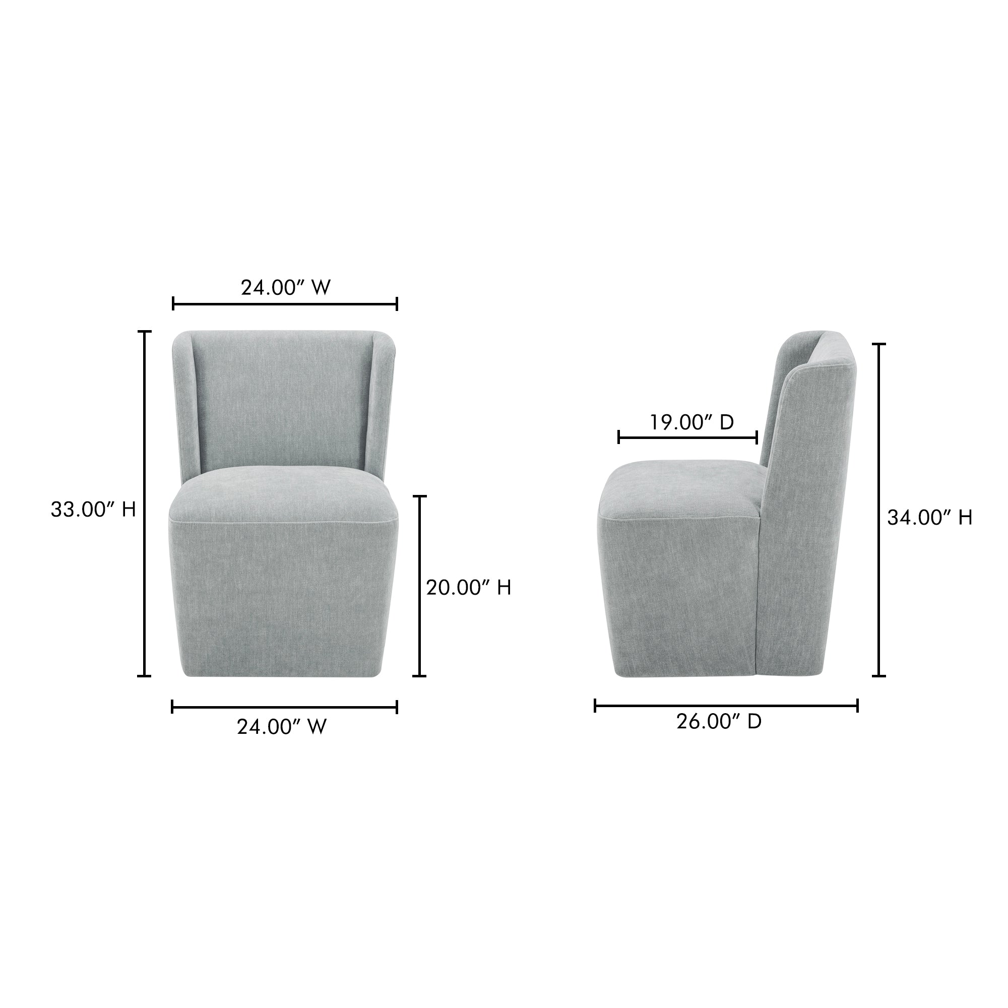 Cormac Rolling Dining Chair Slate Green - 1630Living