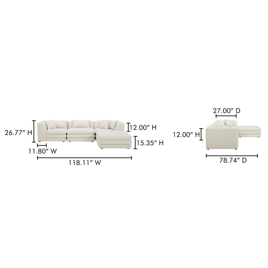 Lowtide Lounge Modular Sectional Warm White - 1630Living