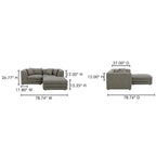 Lowtide Nook Modular Sectional Stone Tweed - 1630Living
