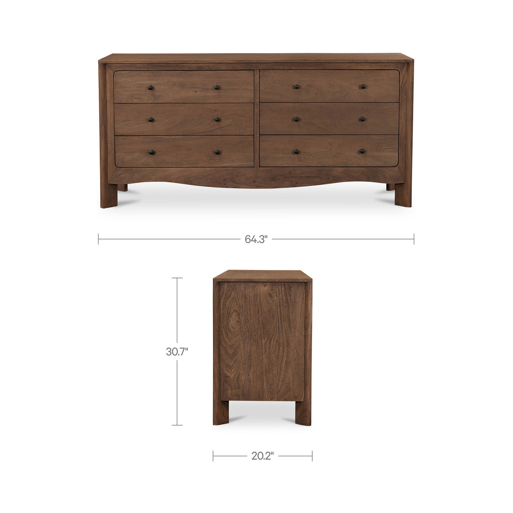 Mabel 6 Drawer Dresser Dark Brown - 1630Living