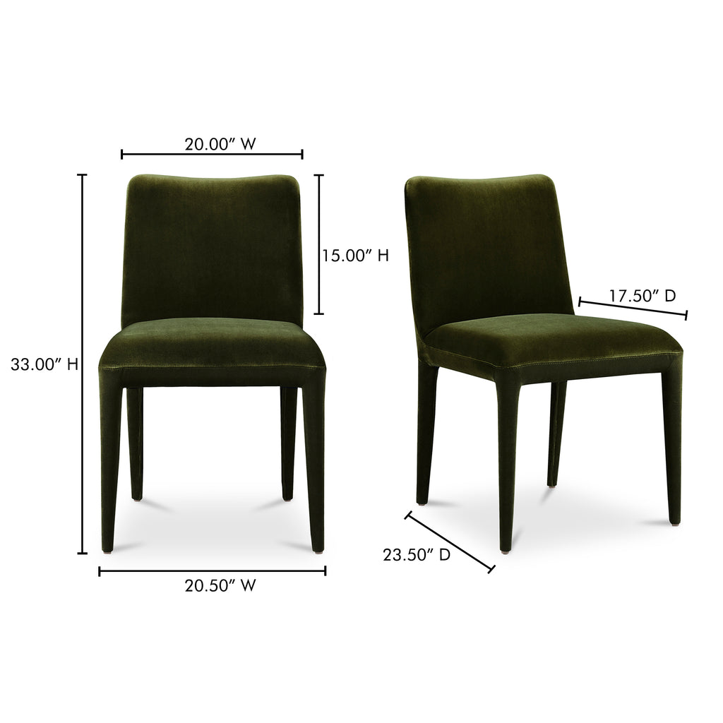 Calla Dining Chair Green Velvet - Set Of Two - 1630Living