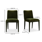 Calla Dining Chair Green Velvet - Set Of Two - 1630Living