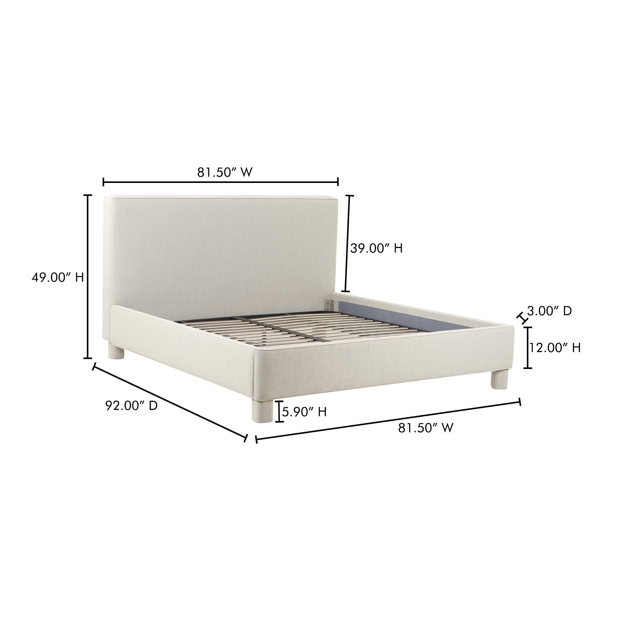 Ichigo King Bed Light Grey - 1630Living