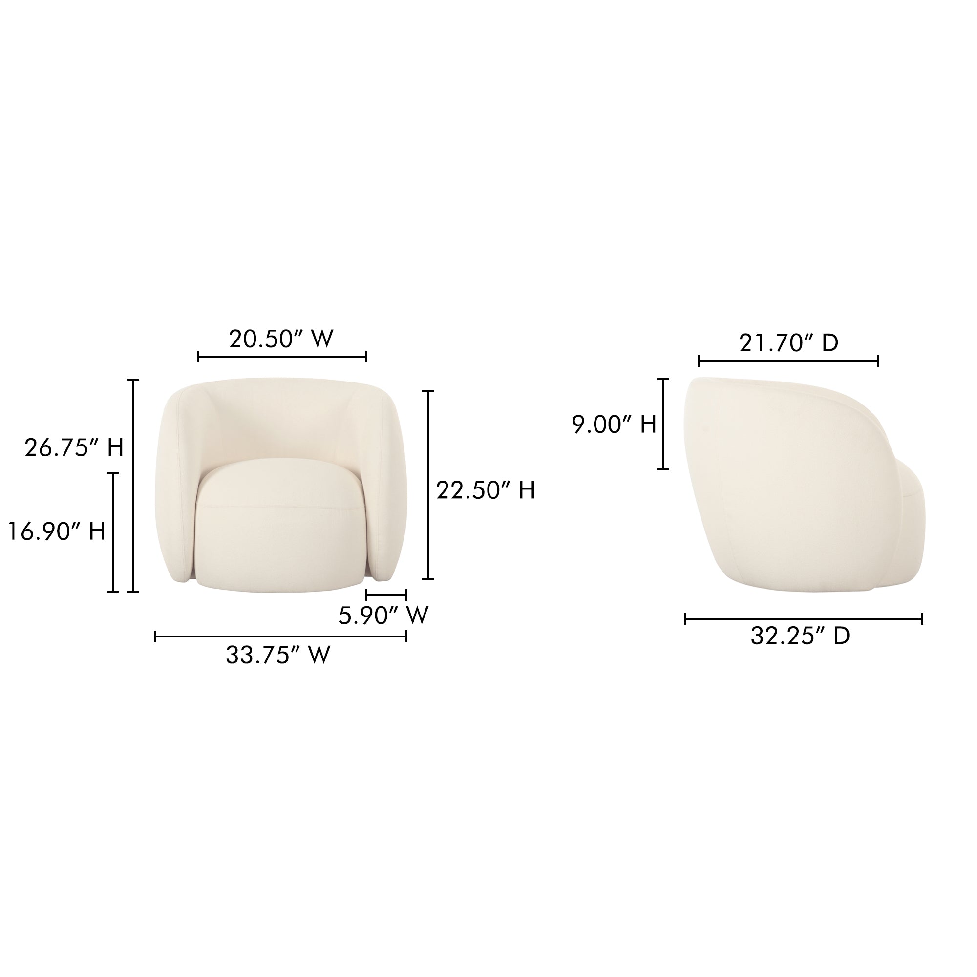 Rae Outdoor Accent Chair Cream - 1630Living