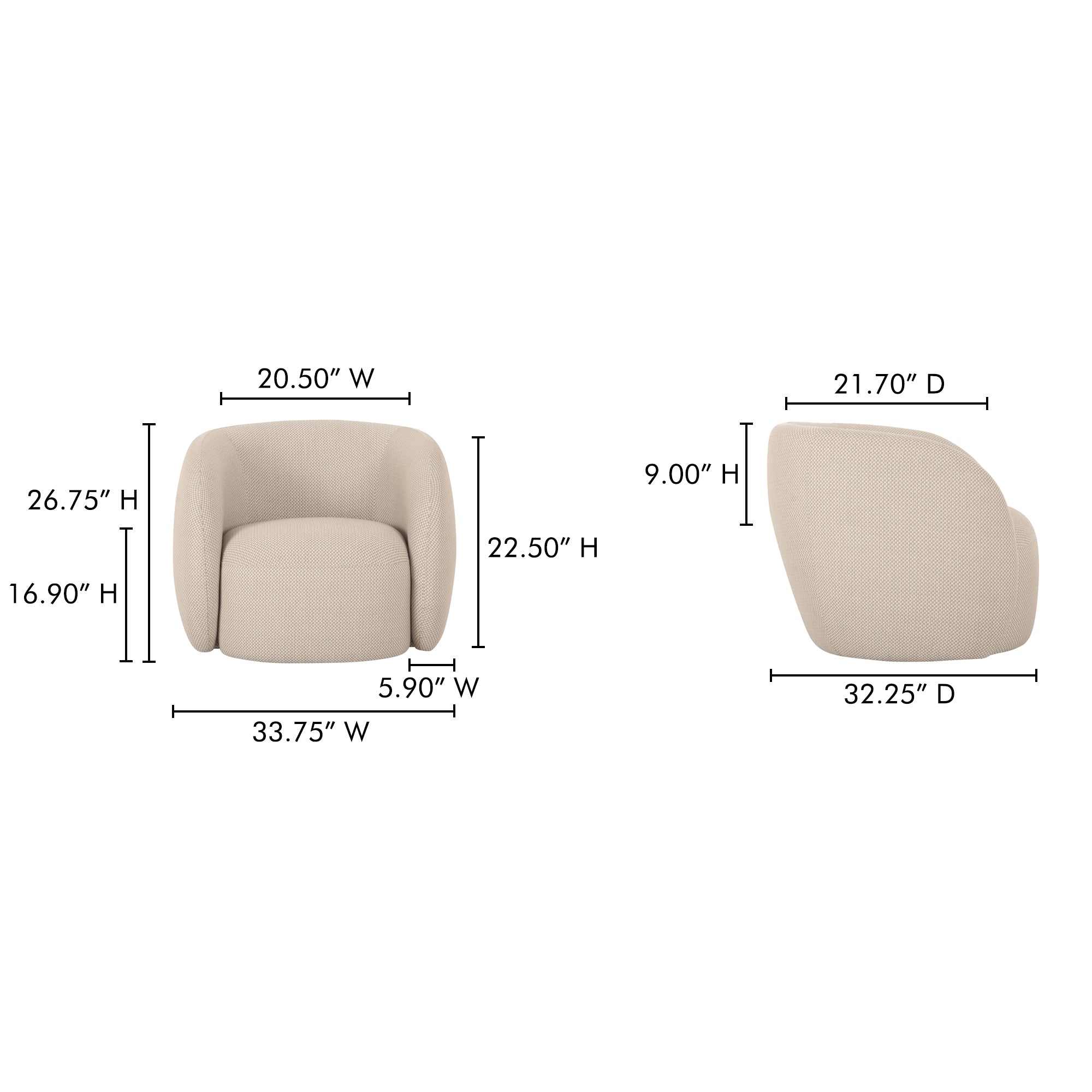 Rae Outdoor Accent Chair Beige Check - 1630Living