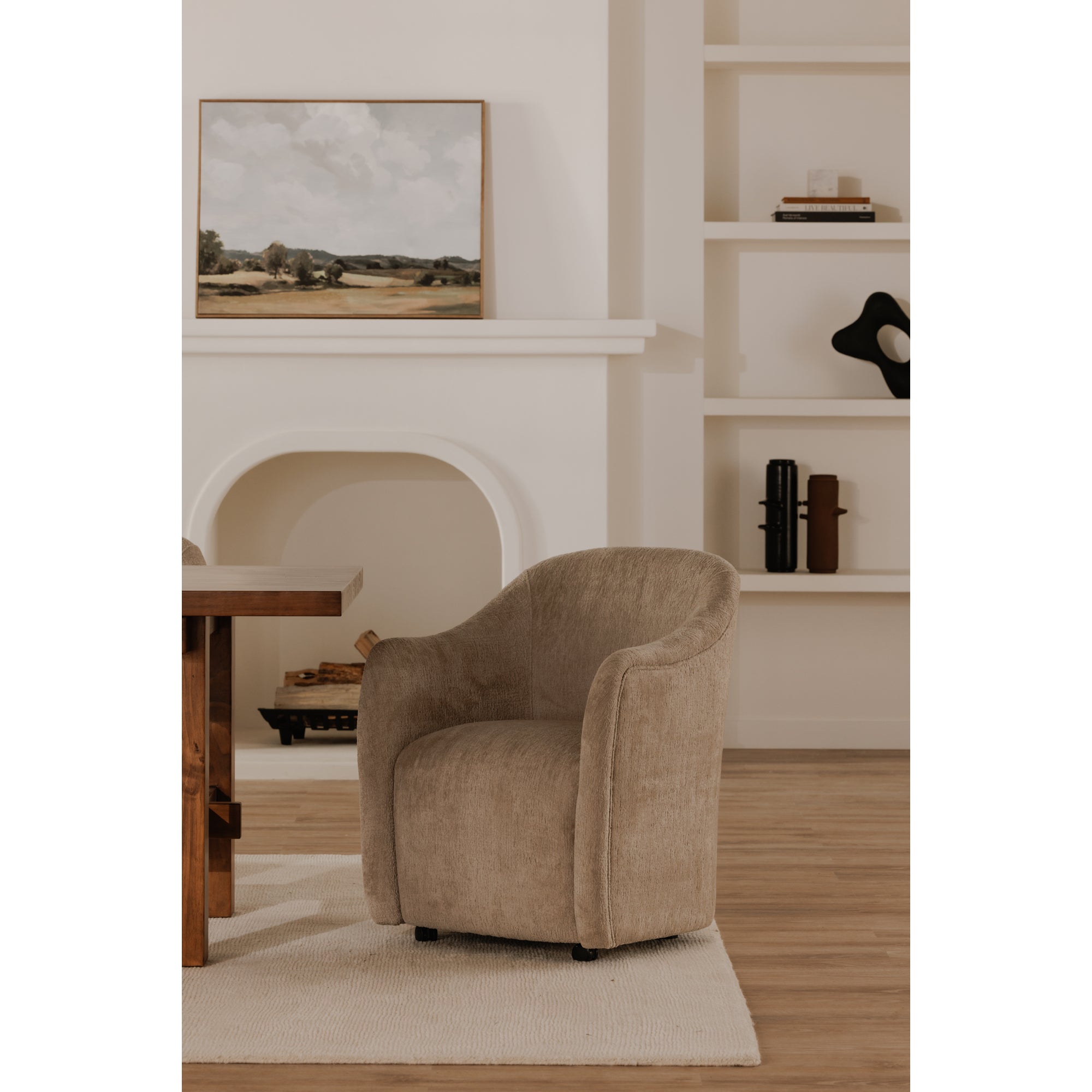 Drava Rolling Dining Chair Beige - 1630Living