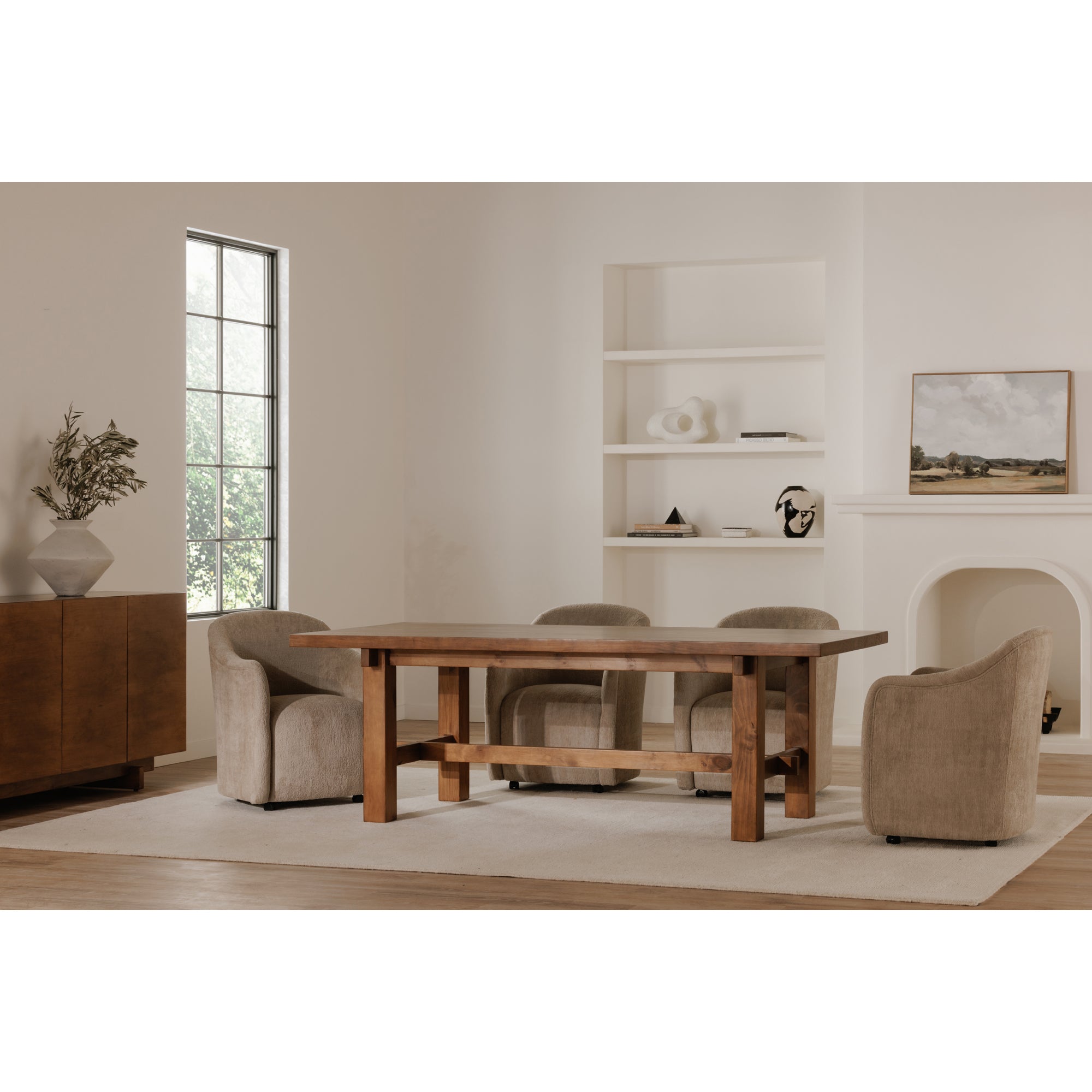Drava Rolling Dining Chair Beige - 1630Living