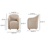 Drava Rolling Dining Chair Beige - 1630Living