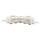 June Classic L - Shaped Modular Sectional Oatmeal - 1630Living