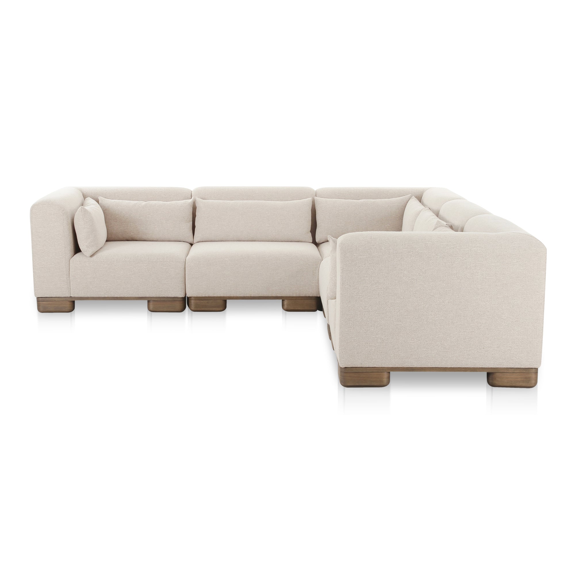 June Classic L - Shaped Modular Sectional Oatmeal - 1630Living