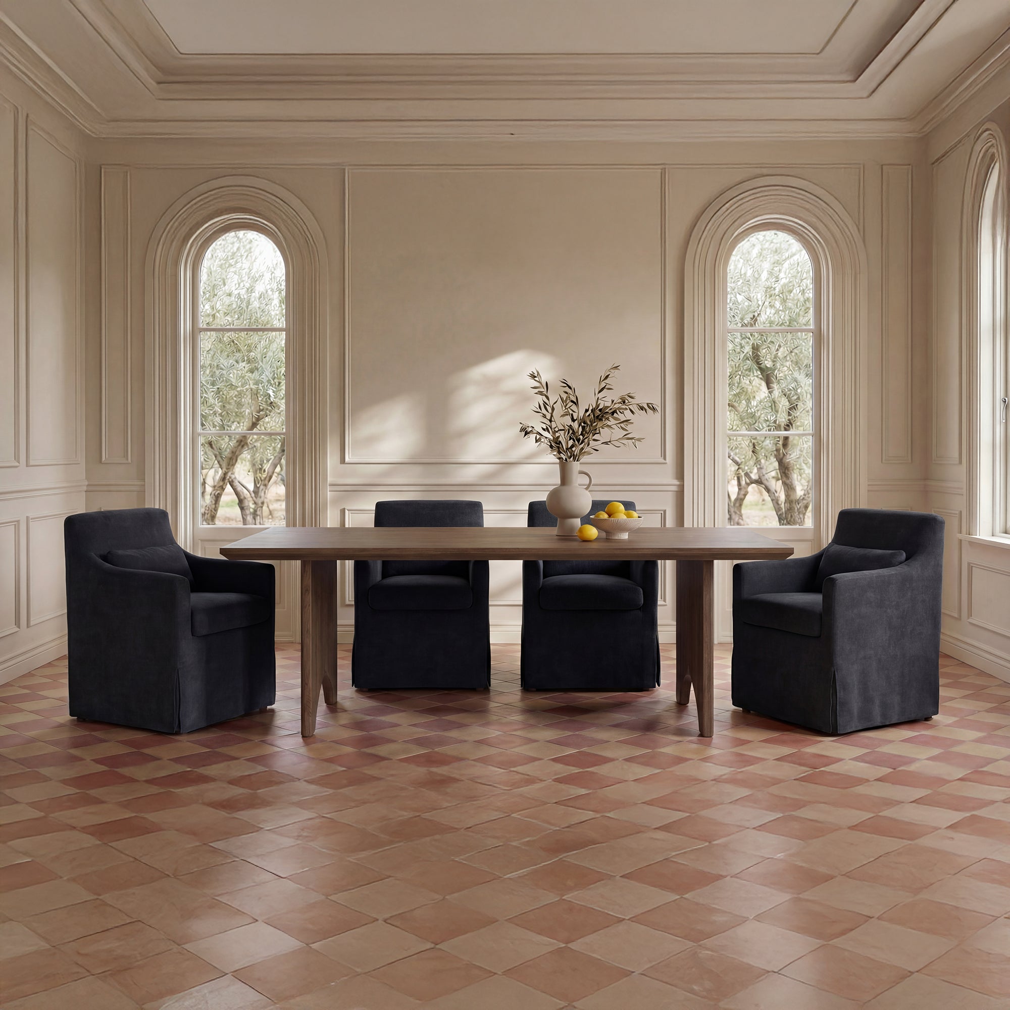 Lydia Slipcover Dining Chair Black - 1630Living