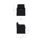 Lydia Slipcover Dining Chair Black - 1630Living