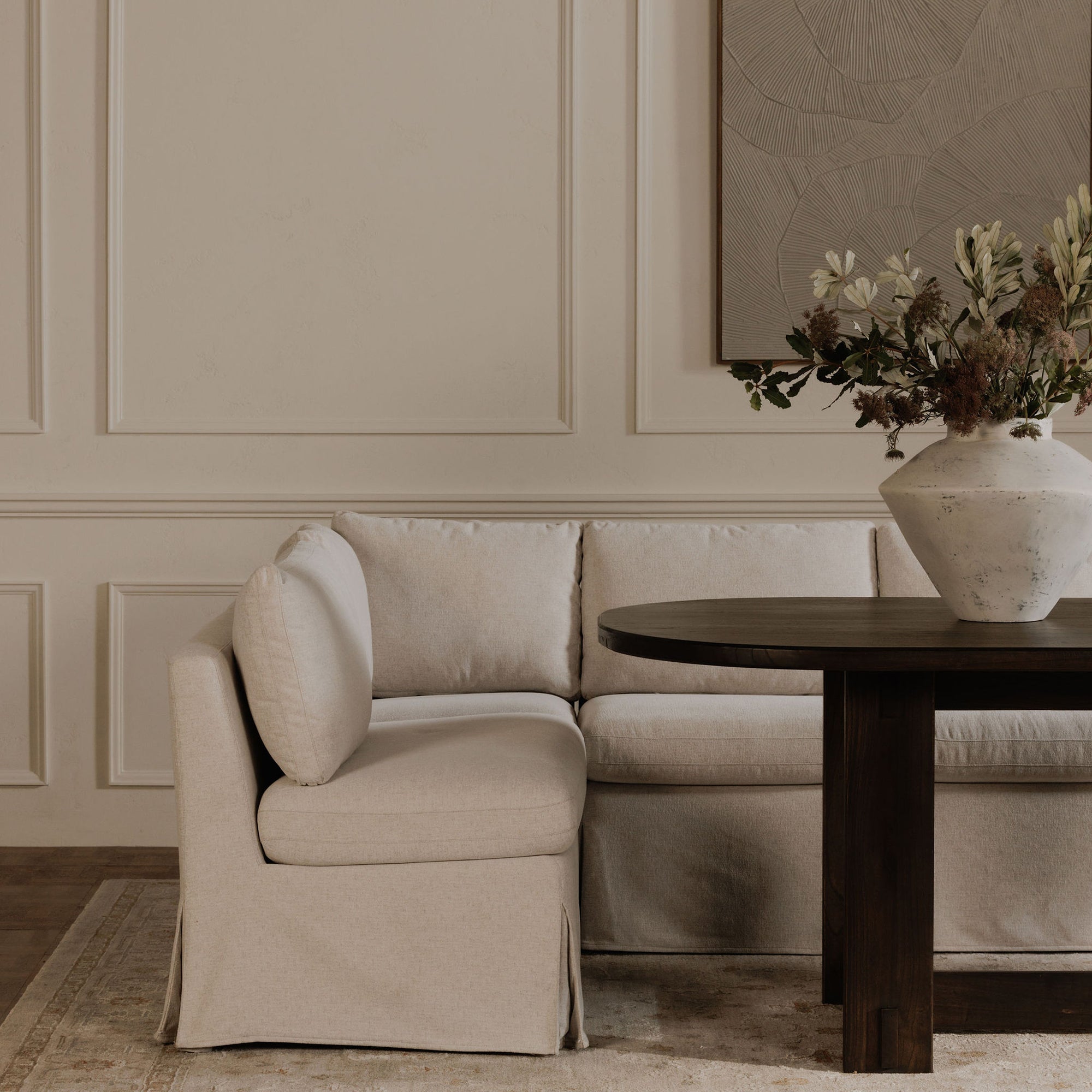 Fable Slipcover Dining Slipper Chair Beige - 1630Living