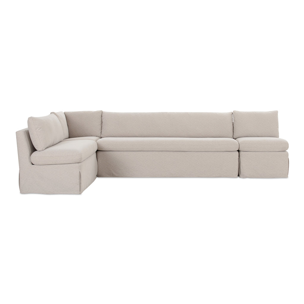 Fable Slipcover Dining Banquette L - Shape Beige 125.5 in. - 1630Living