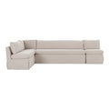 Fable Slipcover Dining Banquette L - Shape Beige 125.5 in. - 1630Living