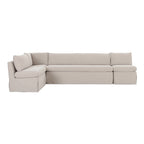 Fable Slipcover Dining Banquette L - Shape Beige 125.5 in. - 1630Living