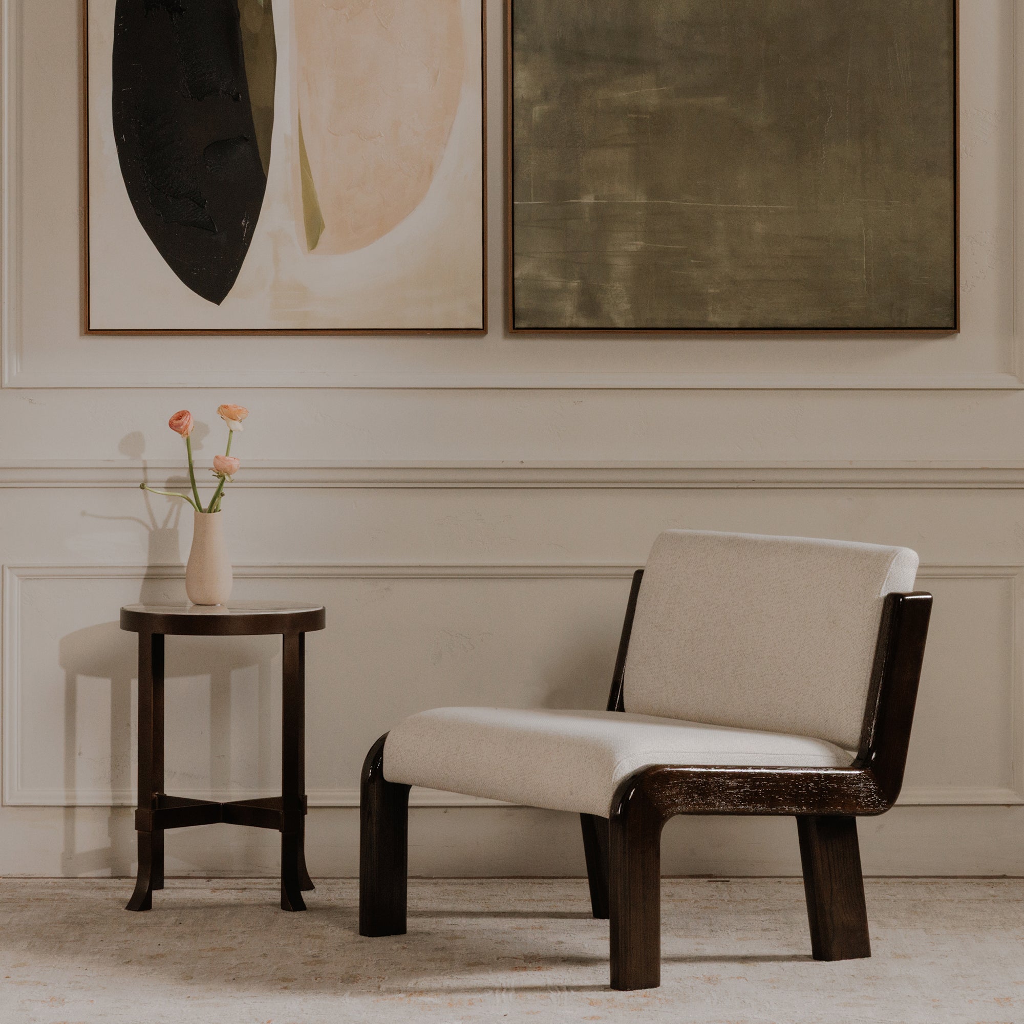 Edie Accent Chair Flecked Ivory - 1630Living