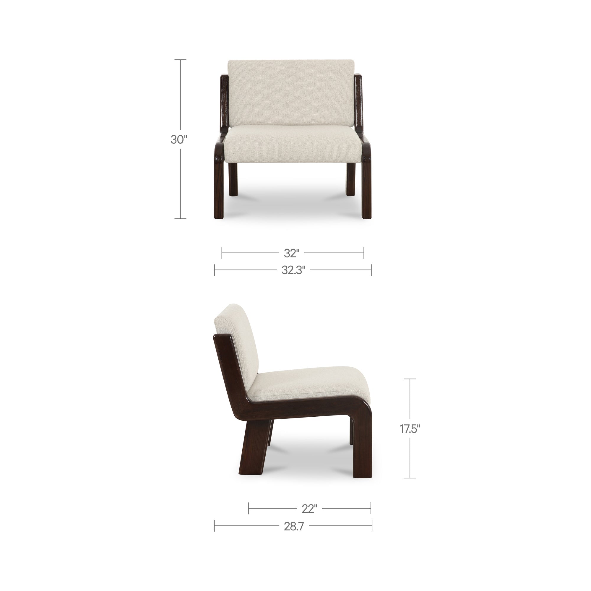 Edie Accent Chair Flecked Ivory - 1630Living