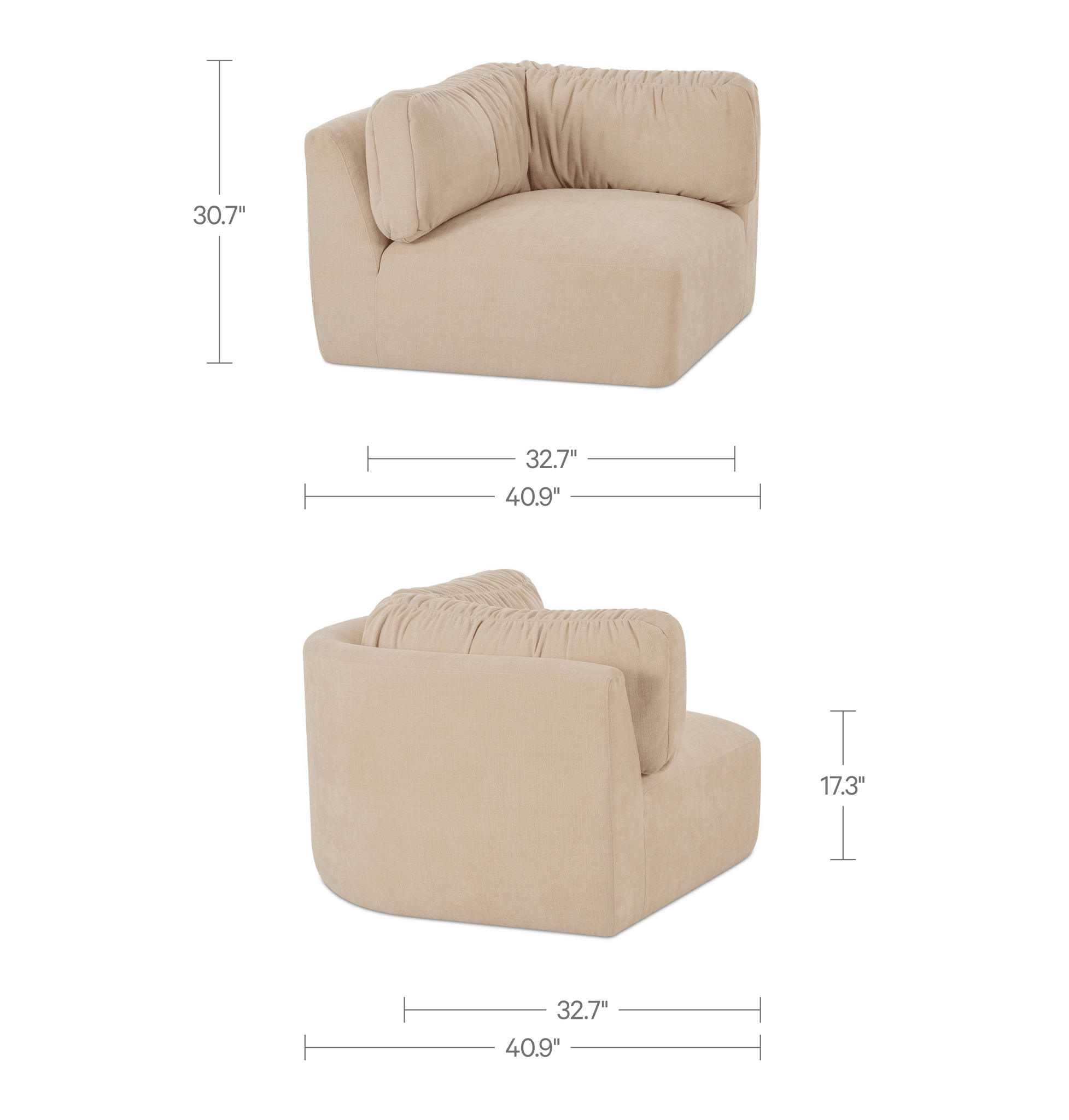 Matina Corner Chair Oatmeal - 1630Living