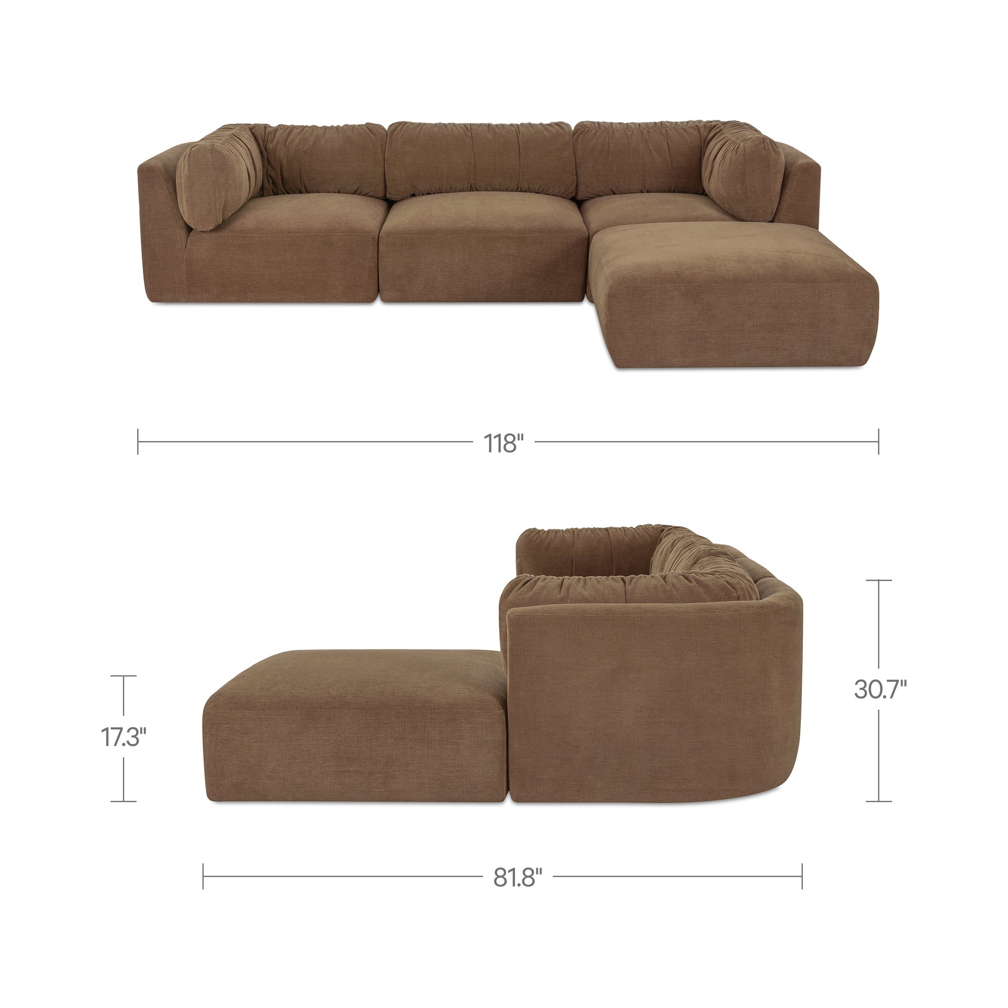 Matina Lounge Modular Sectional Taupe - 1630Living