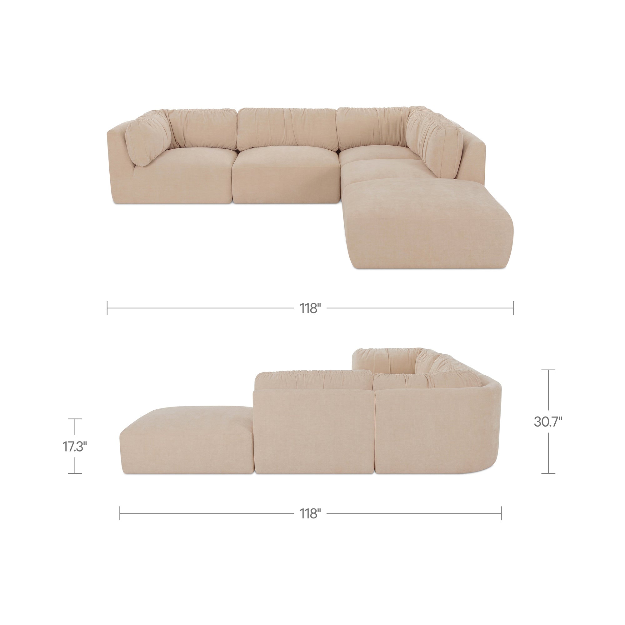 Matina Dream Modular Sectional Oatmeal - 1630Living