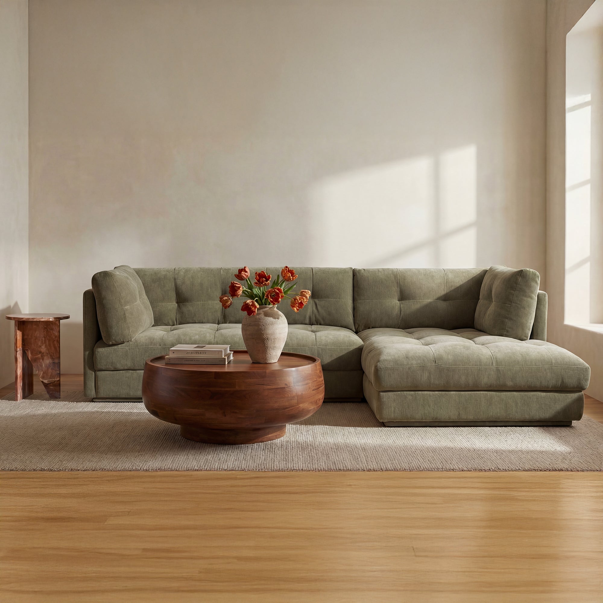 Mischa Right Sectional Sage Green - 1630Living