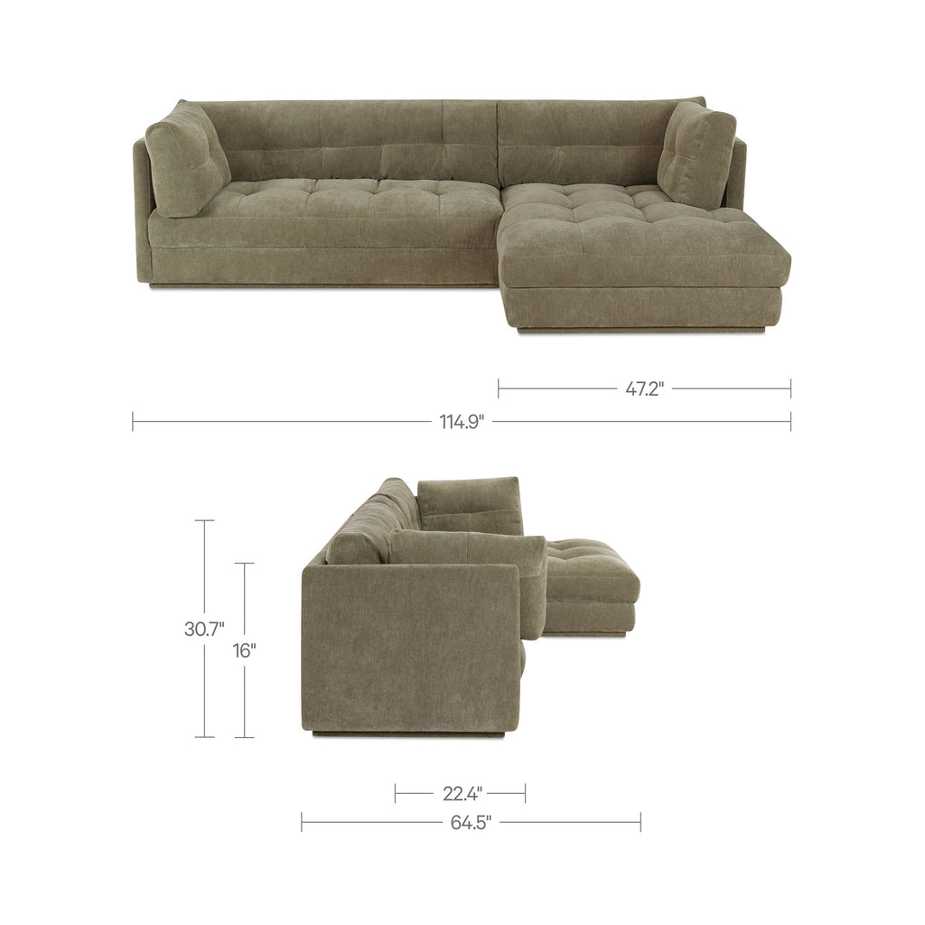 Mischa Right Sectional Sage Green - 1630Living