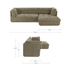 Mischa Right Sectional Sage Green - 1630Living