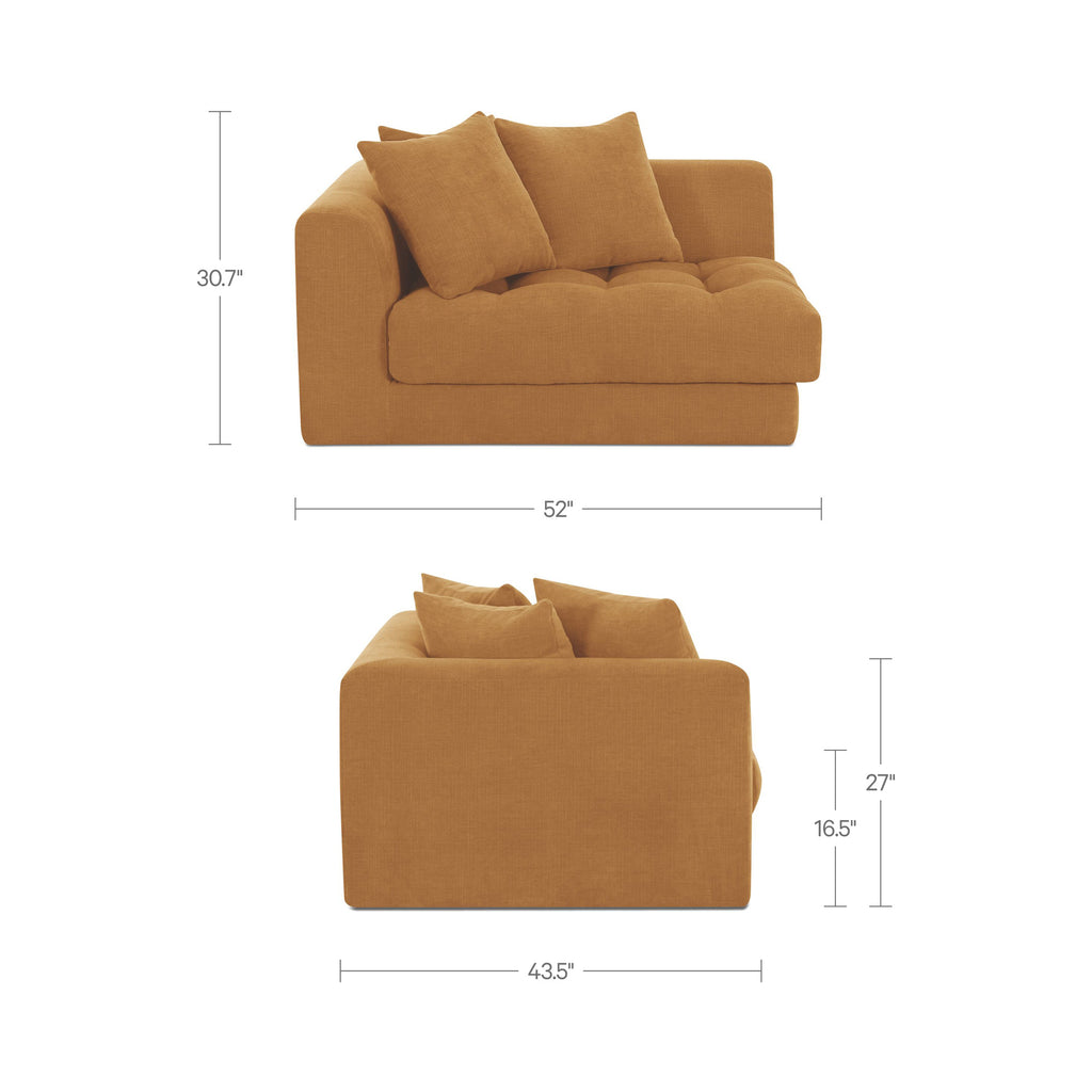 Davie Left Arm Facing Chair Golden Yellow - 1630Living