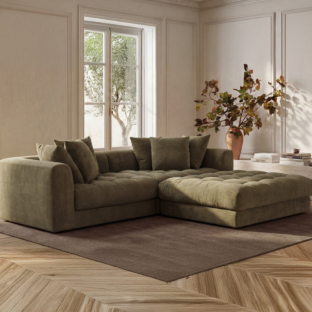 Davie Ottoman Olive - 1630Living