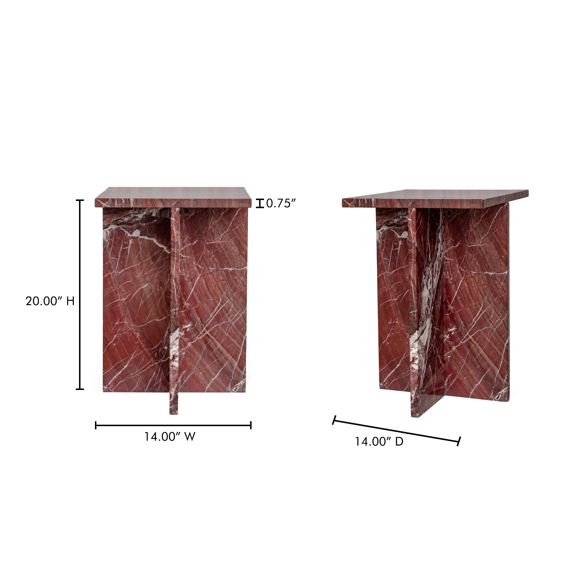 Blair Accent Table Rosso Levanto Marble - 1630Living