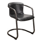 Freeman Dining Chair Onyx Black Leather - Set Of Two - 1630Living