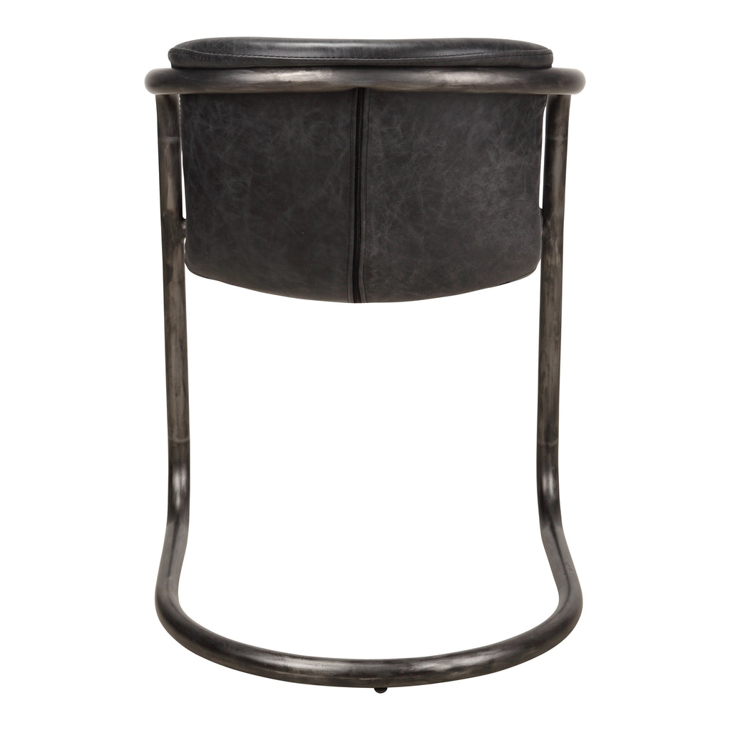 Freeman Dining Chair Onyx Black Leather - Set Of Two - 1630Living