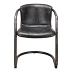 Freeman Dining Chair Onyx Black Leather - Set Of Two - 1630Living