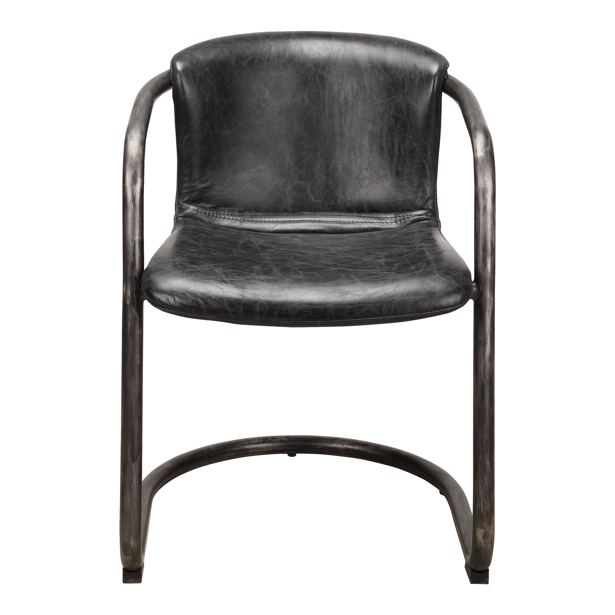 Freeman Dining Chair Onyx Black Leather - Set Of Two - 1630Living