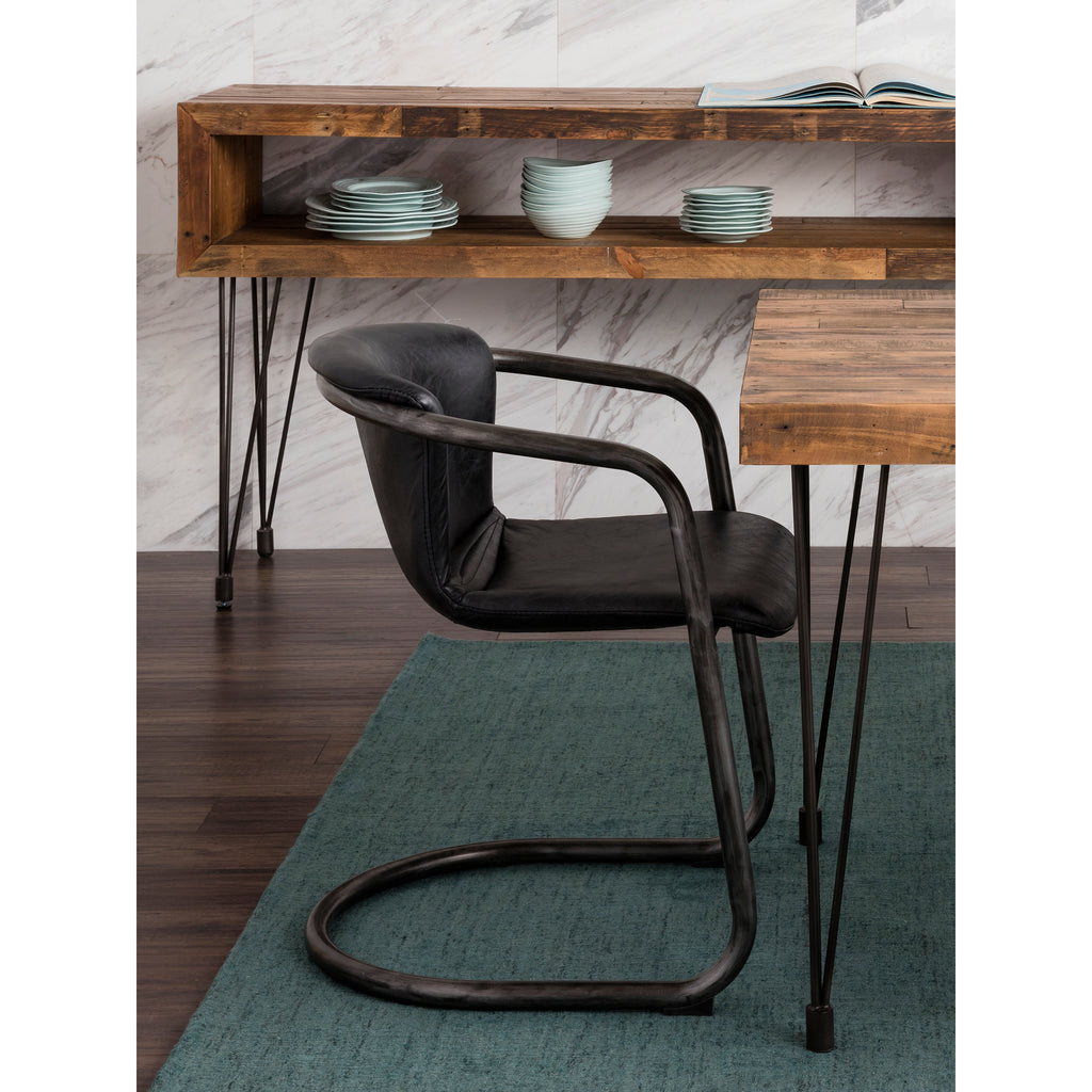 Freeman Dining Chair Onyx Black Leather - Set Of Two - 1630Living