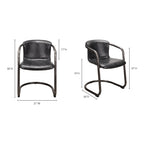 Freeman Dining Chair Onyx Black Leather - Set Of Two - 1630Living