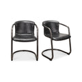 Freeman Dining Chair Onyx Black Leather - Set Of Two - 1630Living