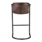 Freeman Barstool Grazed Brown Leather - Set Of Two - 1630Living