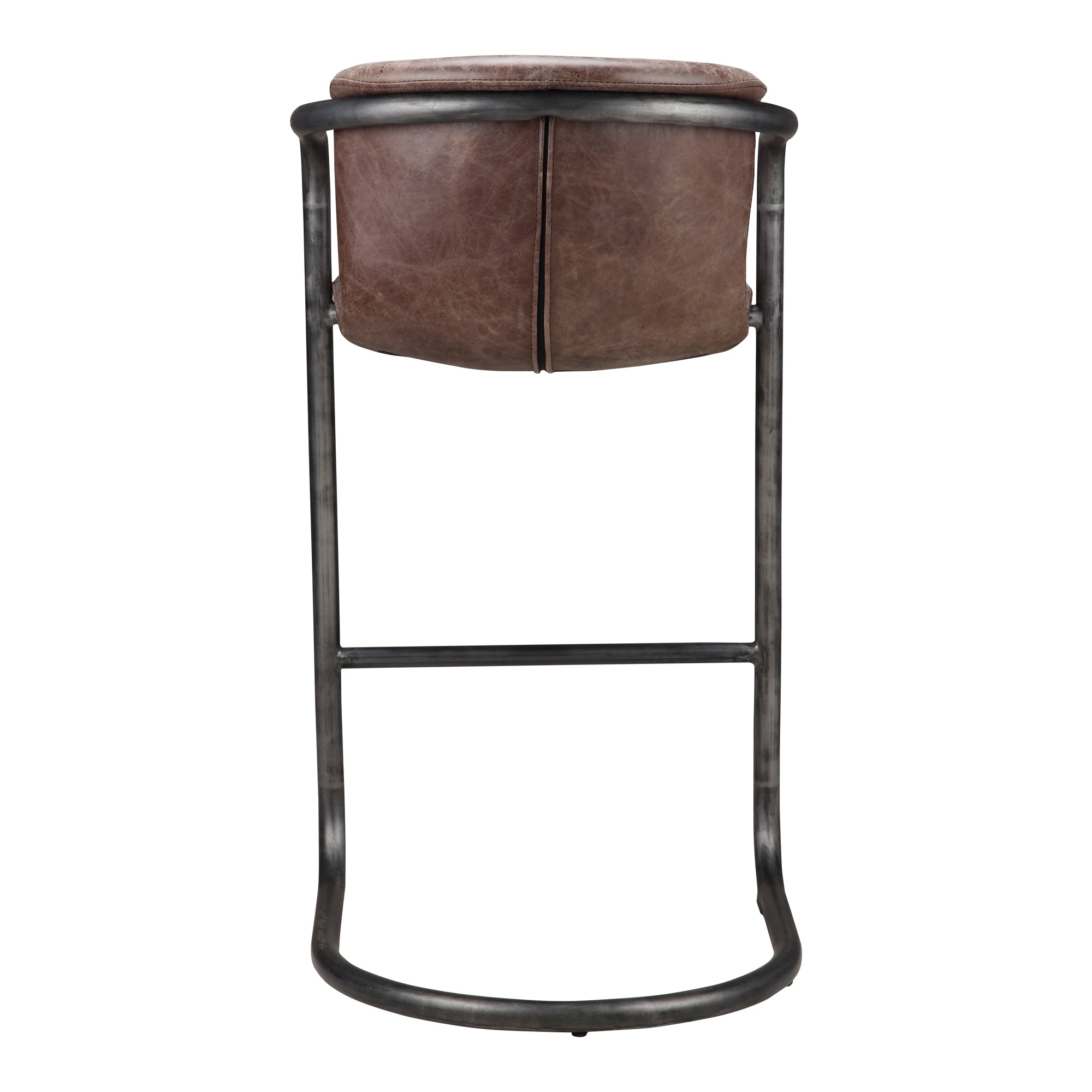 Freeman Barstool Grazed Brown Leather - Set Of Two - 1630Living