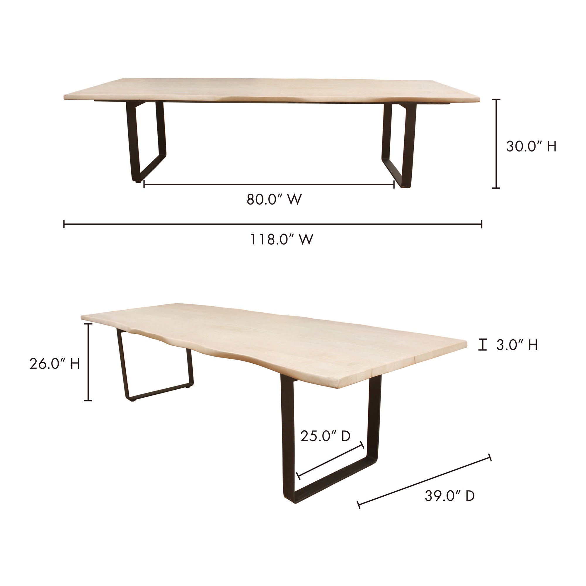 Wilks Dining Table White - 1630Living