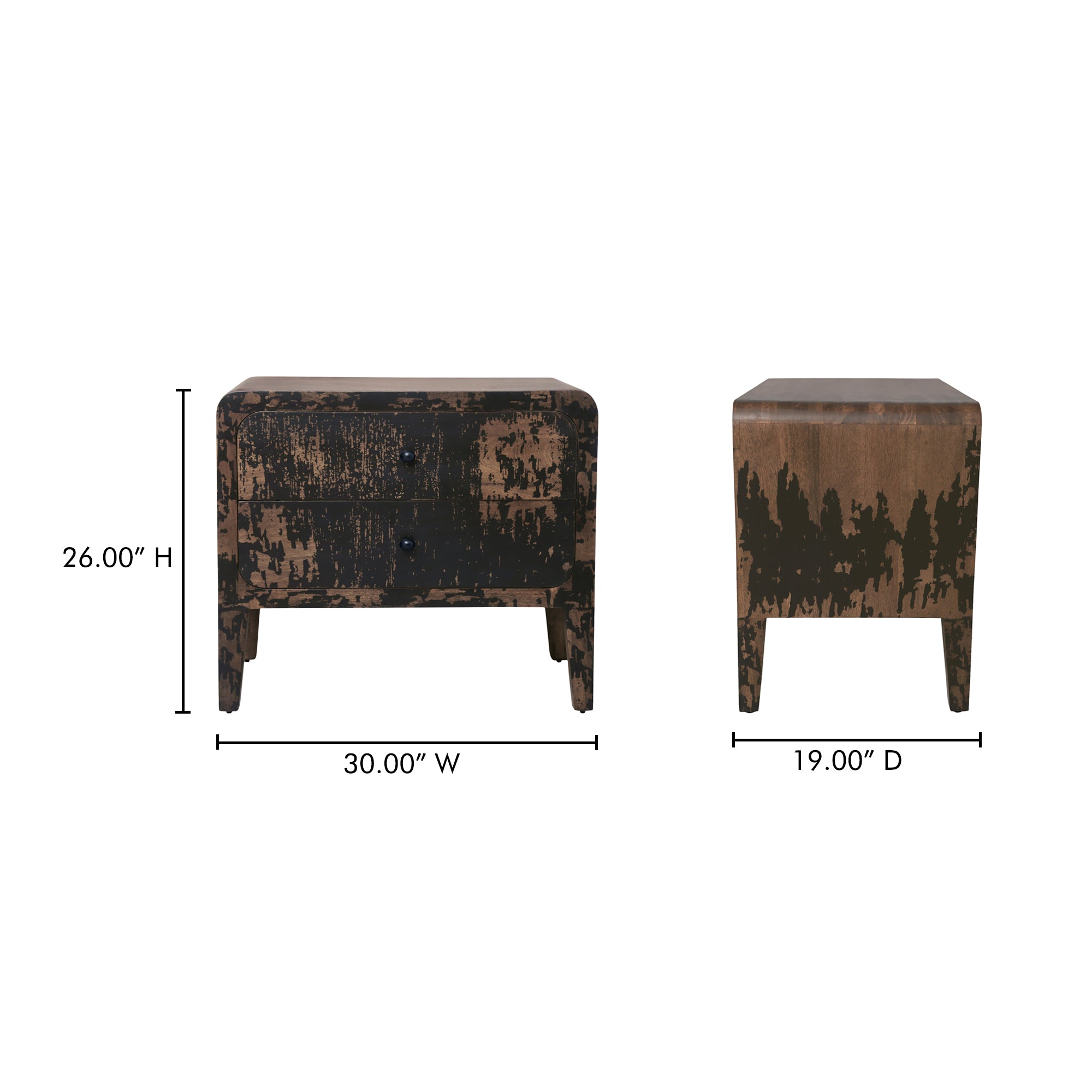 Iris Nightstand Distressed Black - 1630Living