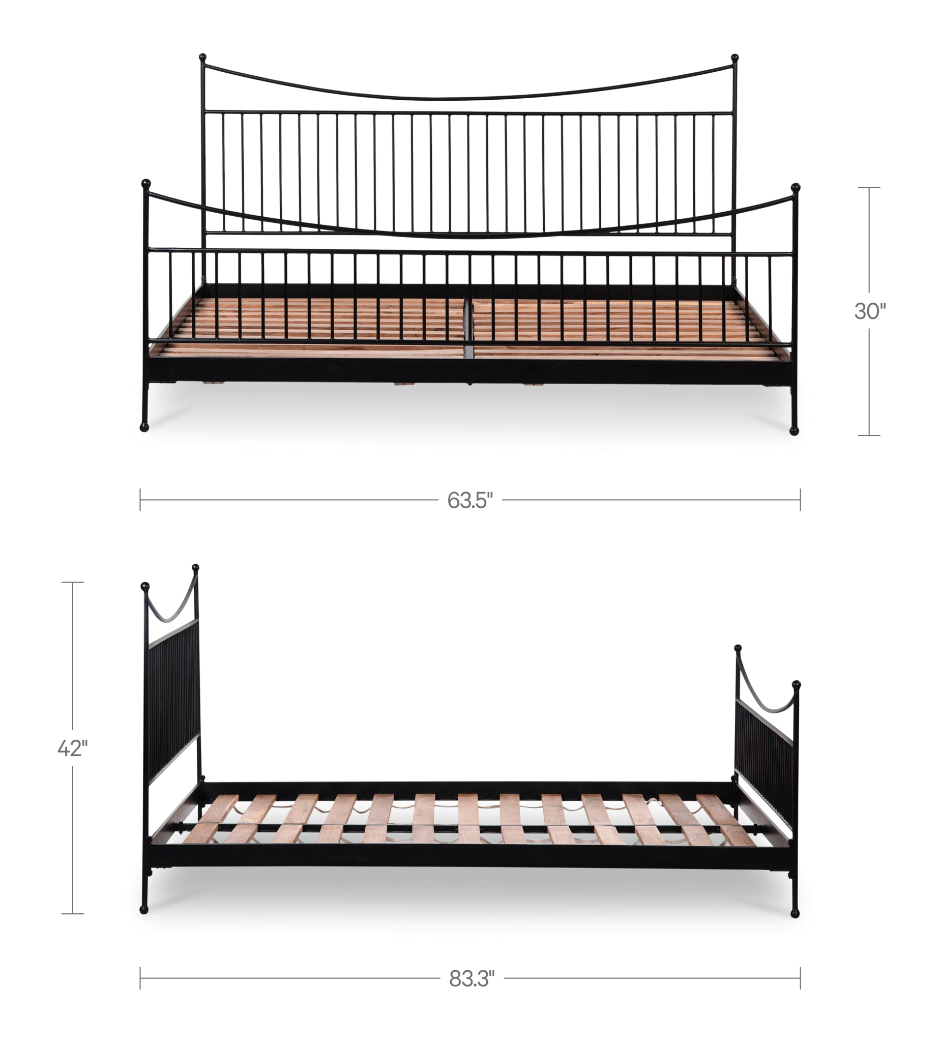 Monet Queen Bed Black - 1630Living
