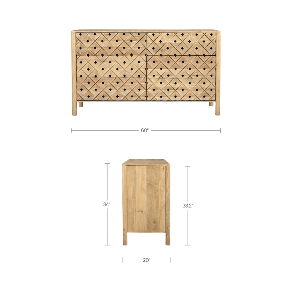 Fulton 6 Drawer Dresser Natural - 1630Living