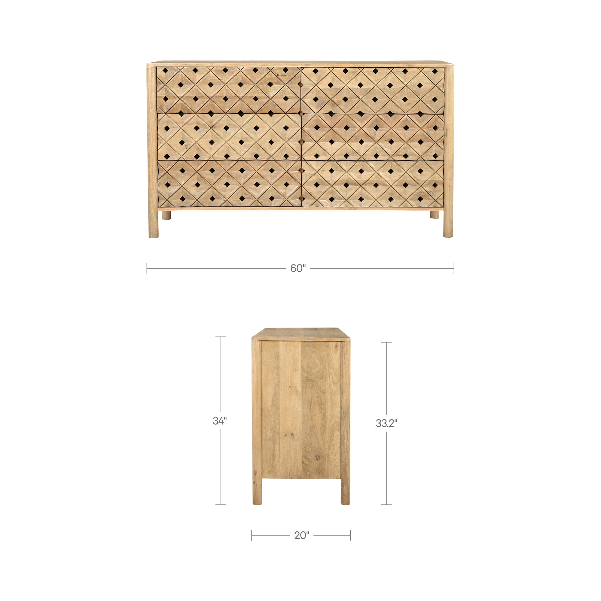 Fulton 6 Drawer Dresser Natural - 1630Living