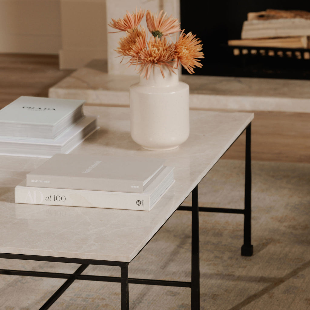 River Coffee Table Botticino Marble - 1630Living