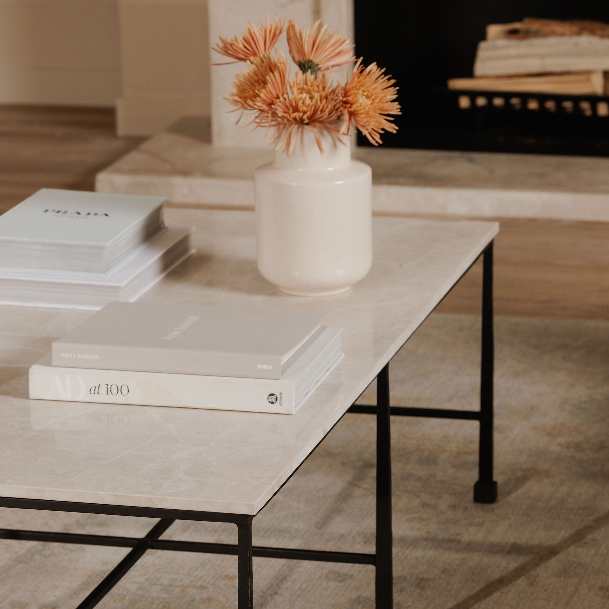 River Coffee Table Botticino Marble - 1630Living